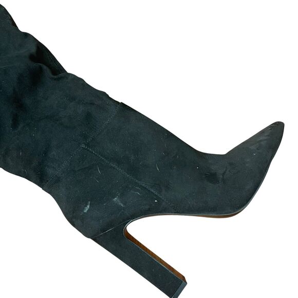 JLO by Jennifer Lopez 10 Krim Black over the Knee Boots Pointed Toe - Picture 11 of 12